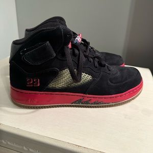 AJF 5 Air Jordan Fusion 5, Black/Varsity Red - White. Men’s size 11.